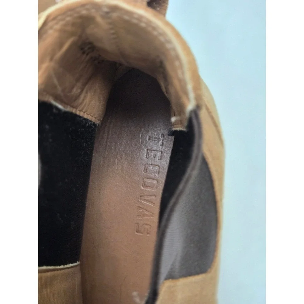 Vintage Tecovas The Chance Mens Sand Suede Chelsea Boots 10D Handmade Mexico